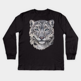 Snow Leopard Kids Long Sleeve T-Shirt